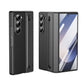 For Galaxy Fold6 S Pen Leather Phone Case Hinge Protection & Built-in Screen Protector Leather Phone Cover for Fold5 Fold4 Black - Caseverse