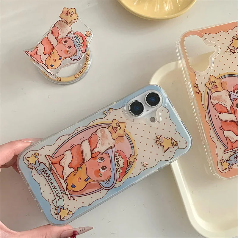 Magnetic Phone Case For iPhone 16 Pro 15 14 13 Pro Max Cover with Magsafe Holder Cute Candle Star Shockproof Silicone Cases 15 Caseverse