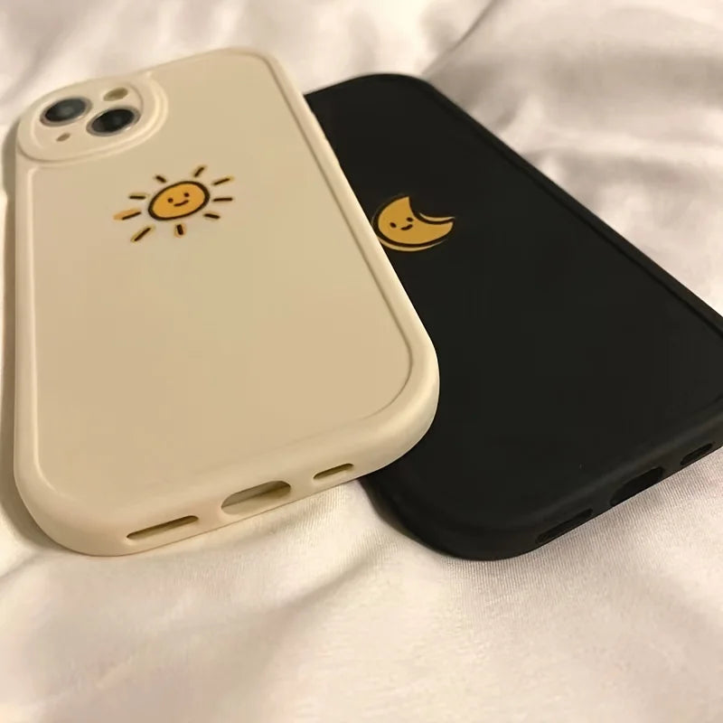 Simple Sun Moon Phone Case For iPhone 14 Plus 7 8 X XS XR 11 12 13 Pro Max Silicone Cases Cover Caseverse