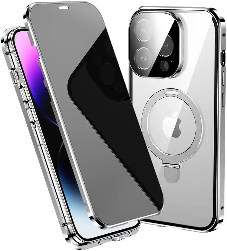 IPhone Anti-Peeping Privacy Screen Metal Bumper Magnetic Case Caseverse