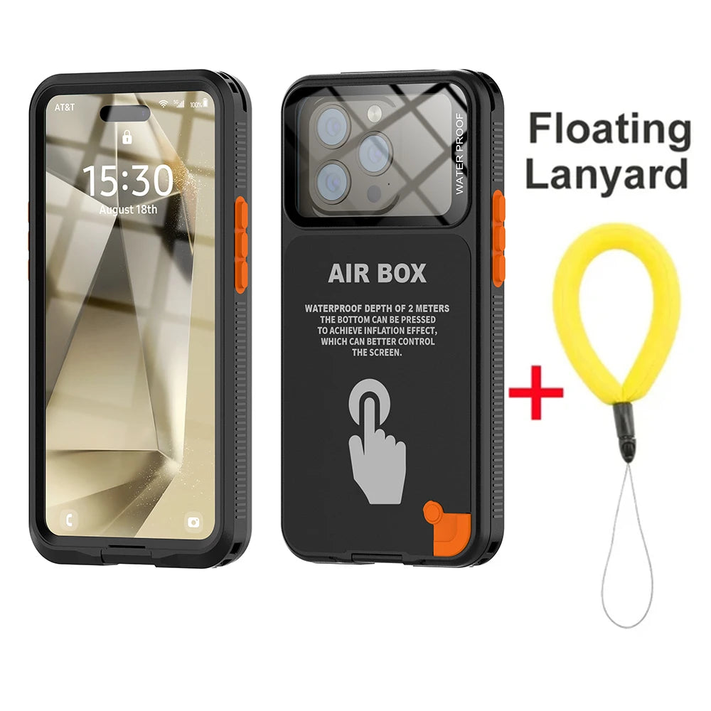 IP68 Waterproof Case For iphone 15 Pro Max Case 14 Plus 12 13 Underwater Full Sealing Cover Shockproof Built-in Screen Protector - Caseverse