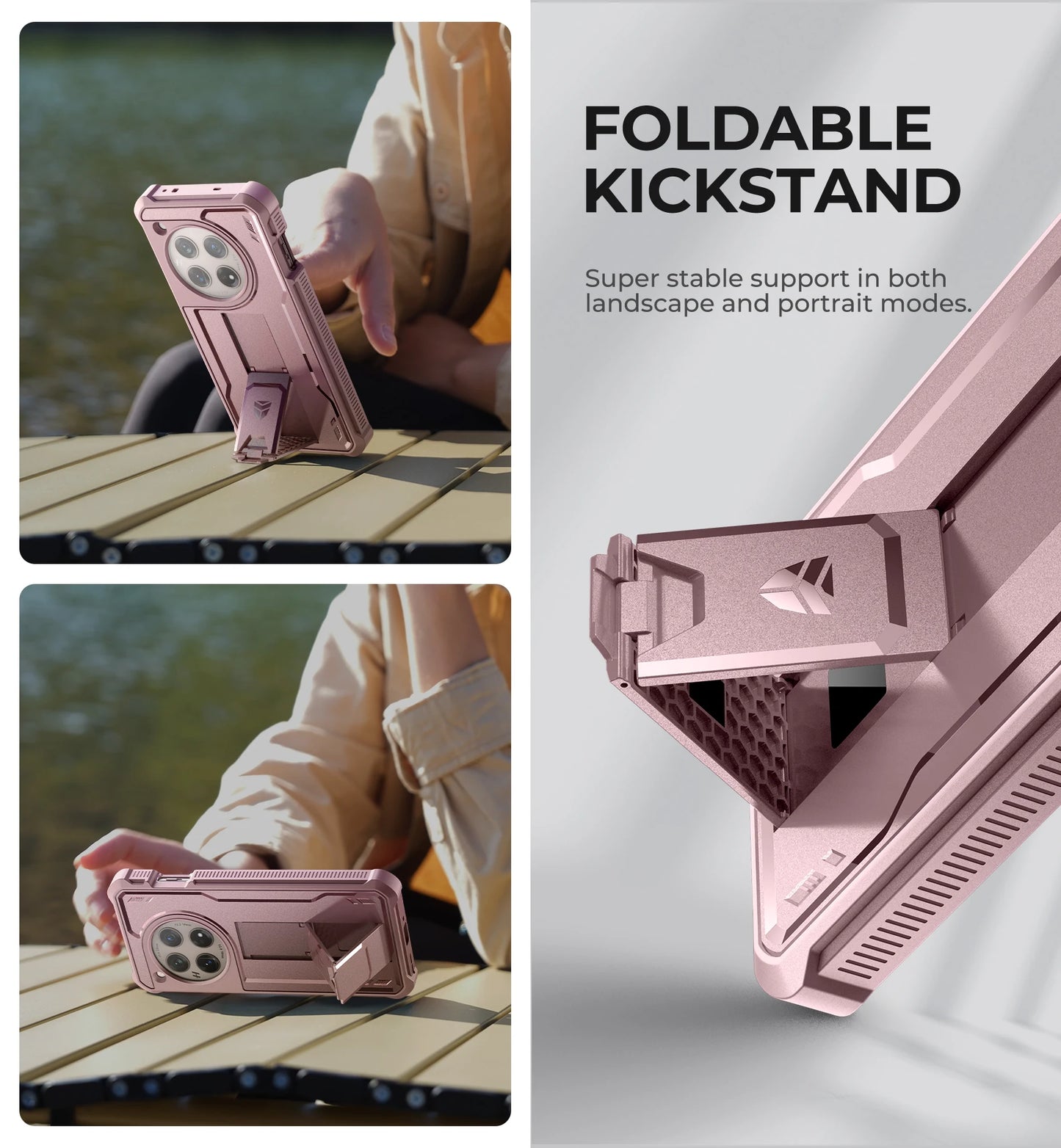 For OnePlus 12 5G (2024) Case Full Body Bumper Military Grade Armor Shockproof Shell Case Bracket with Built in Screen Protector - Caseverse