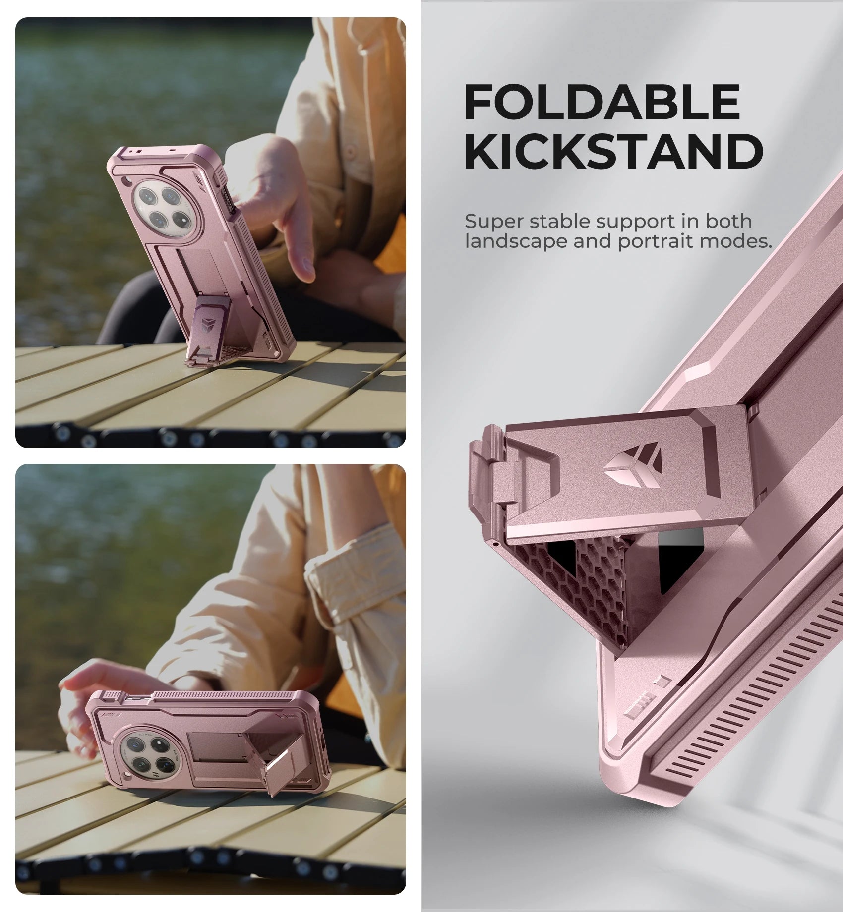 For OnePlus 12 5G (2024) Case Full Body Bumper Military Grade Armor Shockproof Shell Case Bracket with Built in Screen Protector - Caseverse