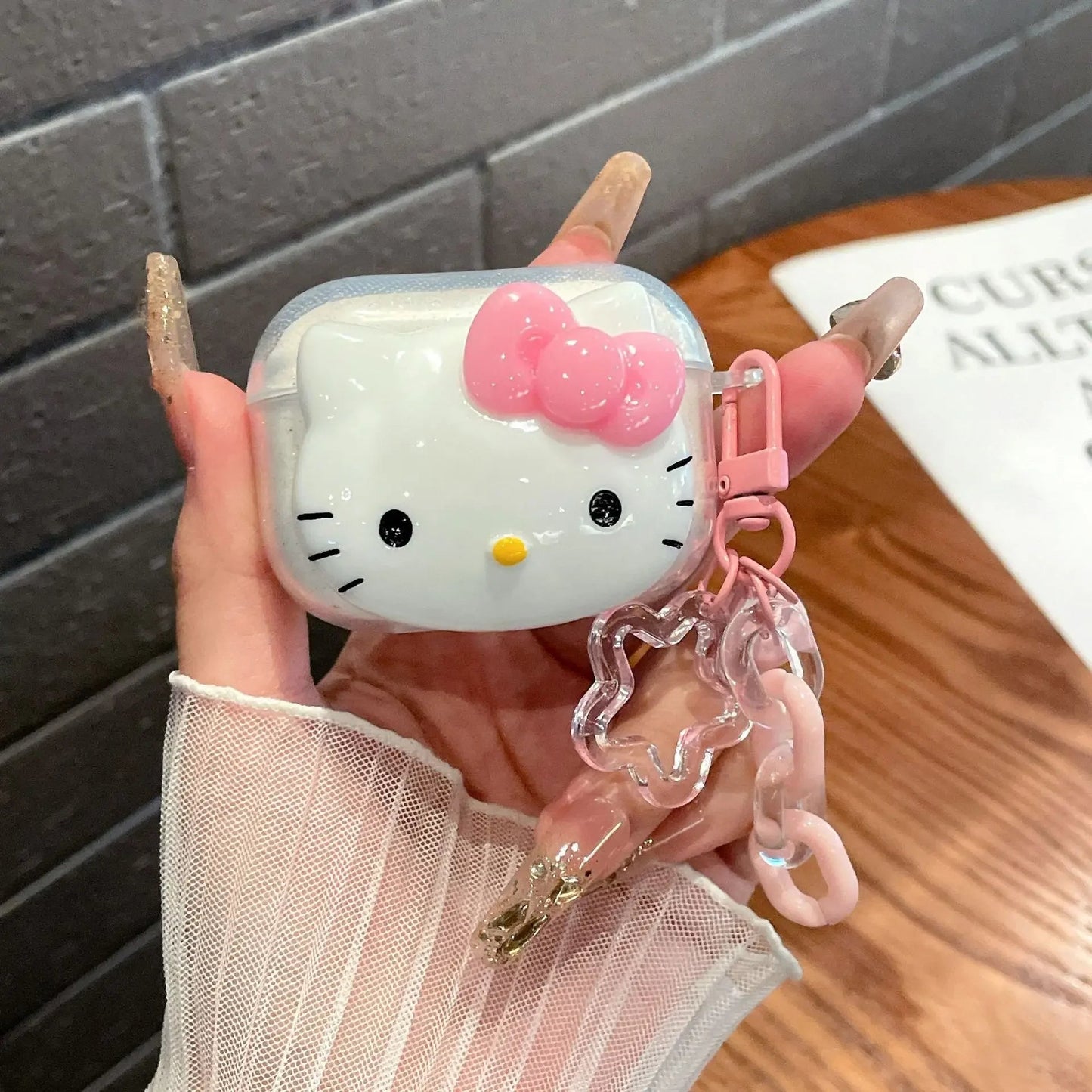 Cute Pink Hello KT Cat Cover for AirPods 4 Cartoon Earphone Case for Airpods Pro2 Pro 3 2 1 Protective Cover with Keychain Caseverse