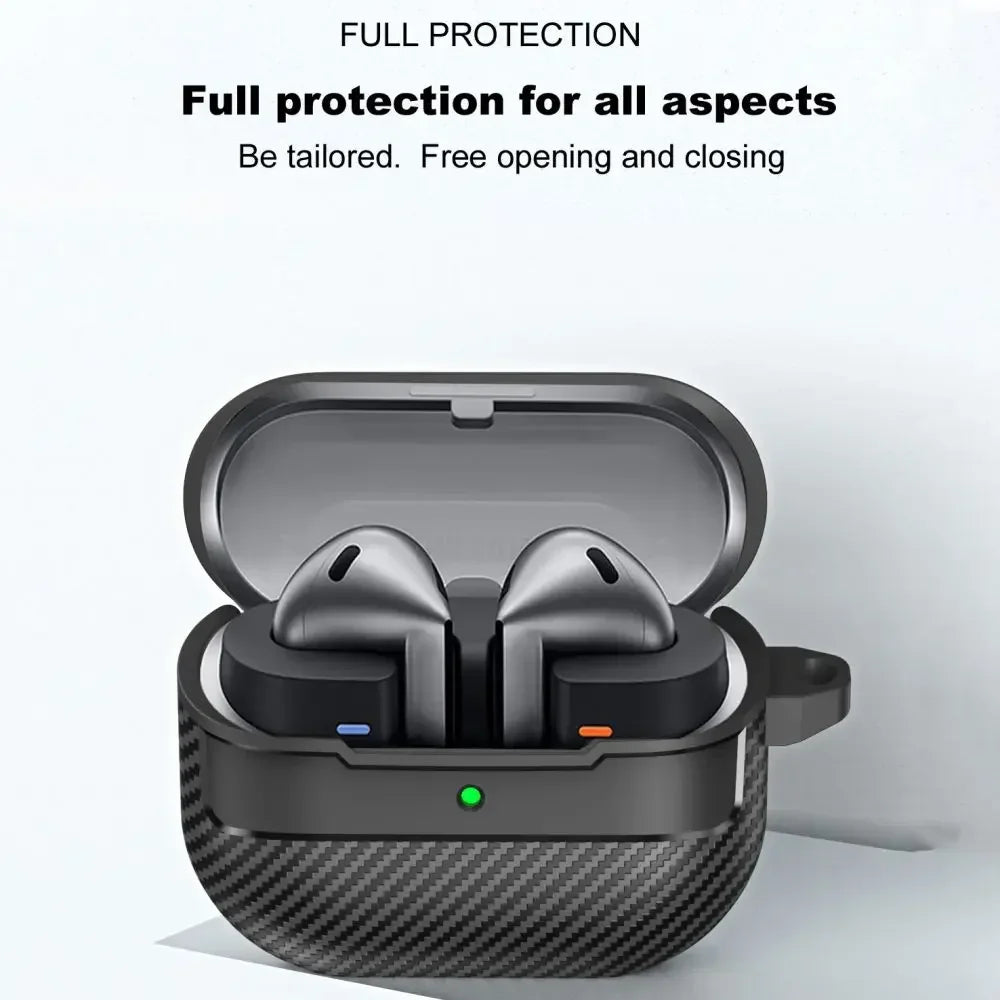 Shockproof Earphone Case for Samsung Galaxy Buds 3 Buds3 Pro Cover Carbon Fiber Texture Shell Soft Silicon Bag Coques