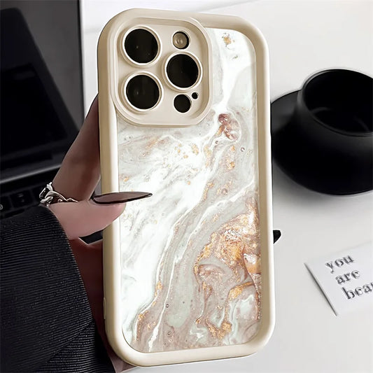 Marble Case For iPhone 16 Pro Max Case iPhone 13 11 12 15 14 Pro Max XR XS 7 8 Plus SE Shockproof Soft TPU Silicone Phone Cover - Caseverse