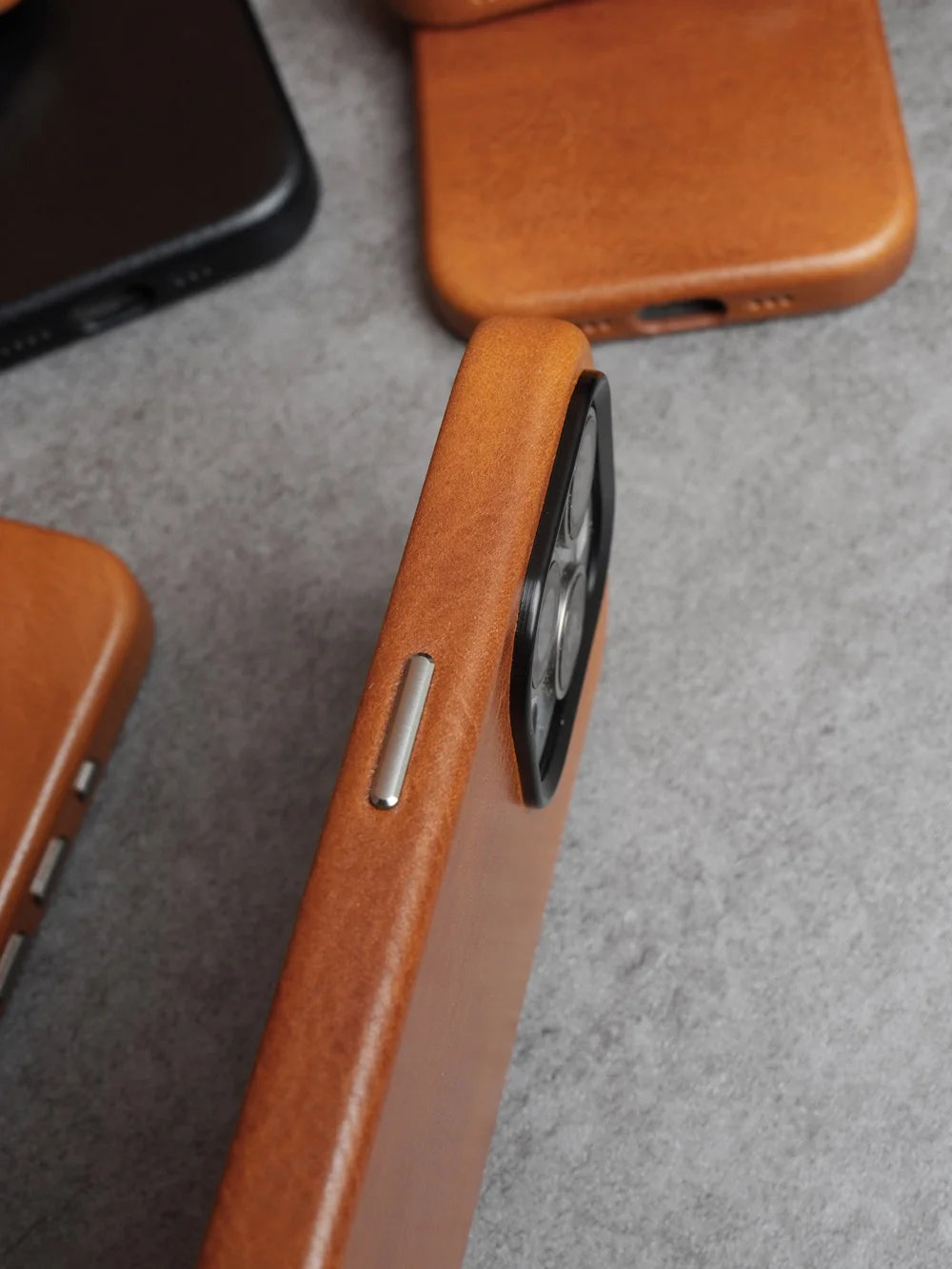 YMW Magnetic Genuine Leather Case for iPhone 16 Pro Max 15 14 Personality Cowhide Magnetic Phone Cover - Caseverse