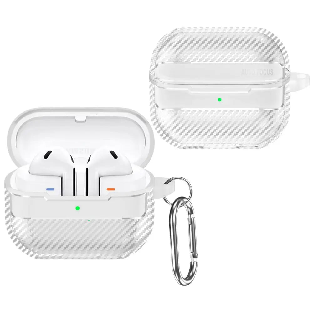 Shockproof Earphone Case for Samsung Galaxy Buds 3 Buds3 Pro Cover Carbon Fiber Texture Shell Soft Silicon Bag Coques