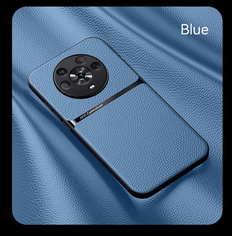 For Honor Magic4 Pro Build-in Magnet Metal Plate Car Holder Phone Case Honor Magic 4 Pro 4Pro Magic4 Silicone Leather Back Cover