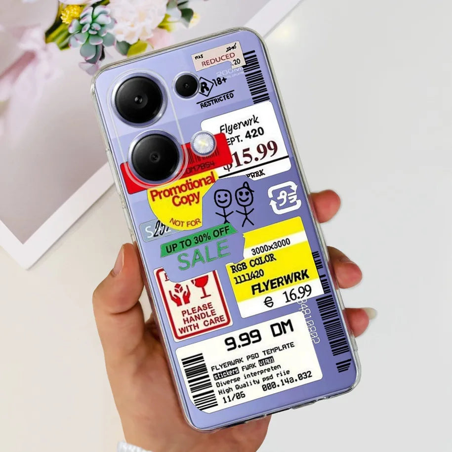 For Xiaomi Poco M6 Pro 2024 Case New Fashion Marble Cartoon Cover Soft Clear Silicone Funda For Xiaomi Poco M6 Pro 4G Phone Case Caseverse