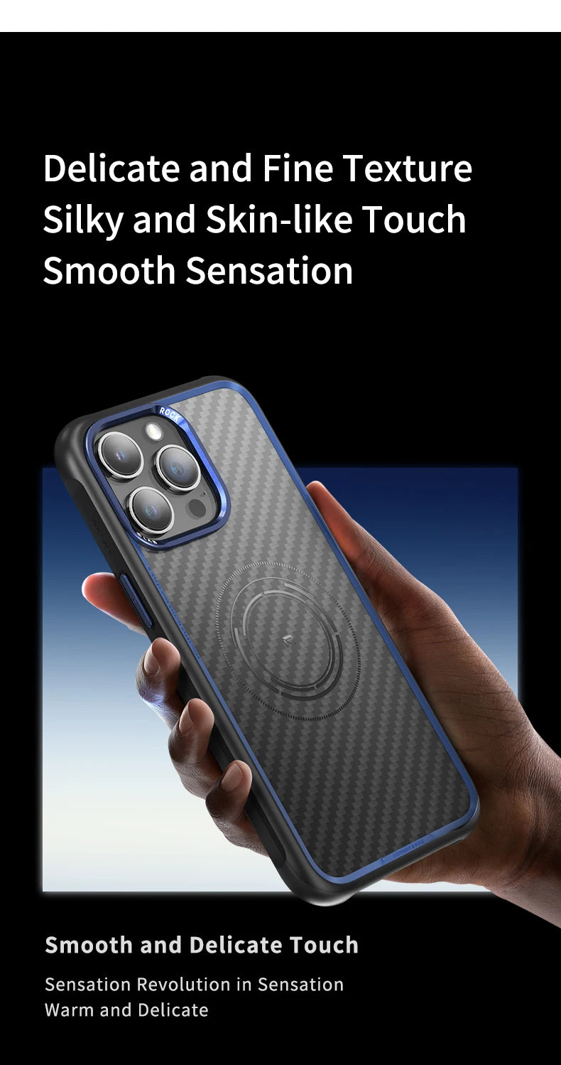 ROCK Kevlar Magnetic Case for iPhone 15 Pro Max Metal Lens Military Grade Shockproof Cover for iPhone 15 Compatible with MagSafe - Caseverse