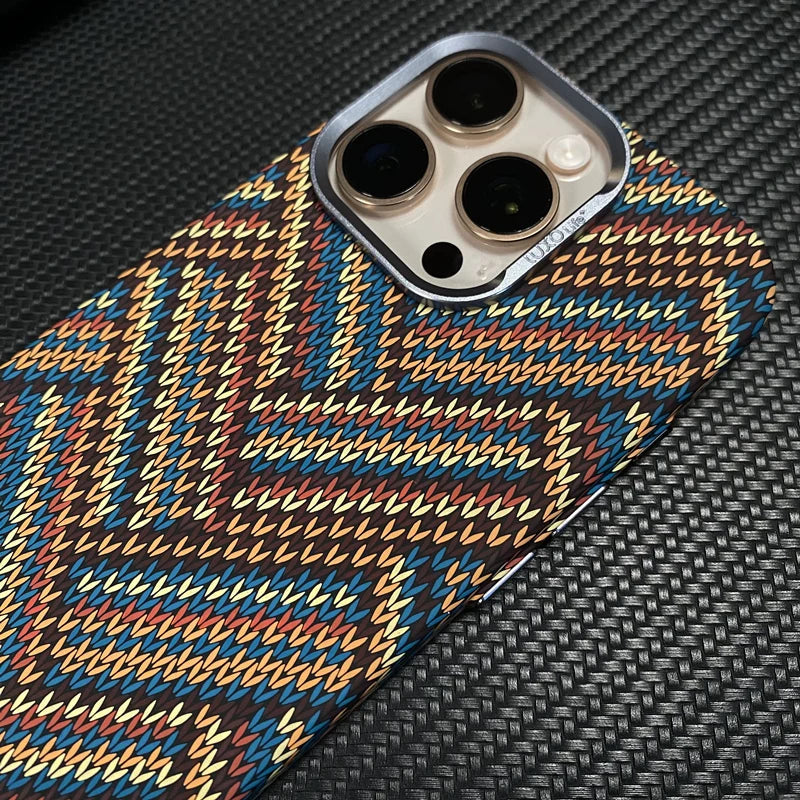 Ultrathin Metal Lens Magsafe Phone Case for iphone 16 pro max 15 Pro 14 Carbon Fiber Texture Matte Wireless Charge Hard PC Cover Caseverse