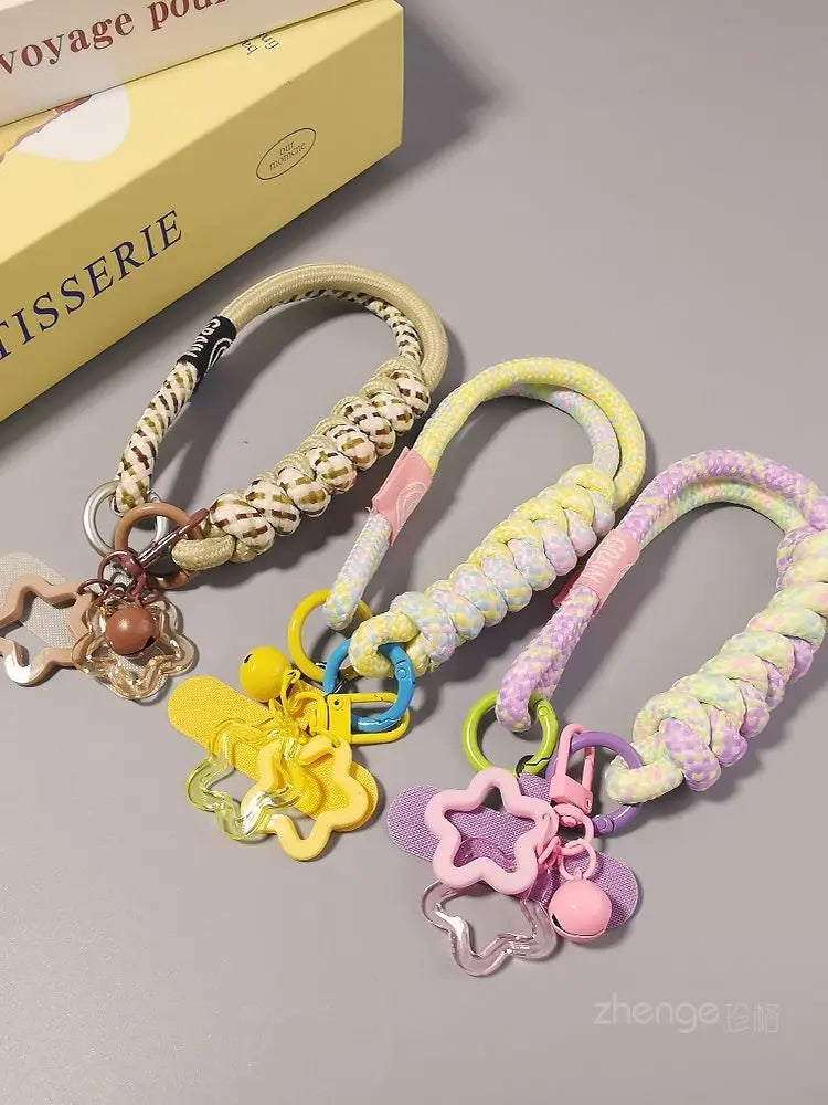 Mobile Phone Lanyard Wrist Short Ins Two Strands Woven Strong Men And Women Outdoor Travel Small Fresh Lanyard Shell Anti-Theft