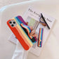 Push Pull Rainbow Phone Grip Silicone Phone Stand Finger Ring Holder Finger Strap Bracket Portable Telescopic Wrist Band - Caseverse
