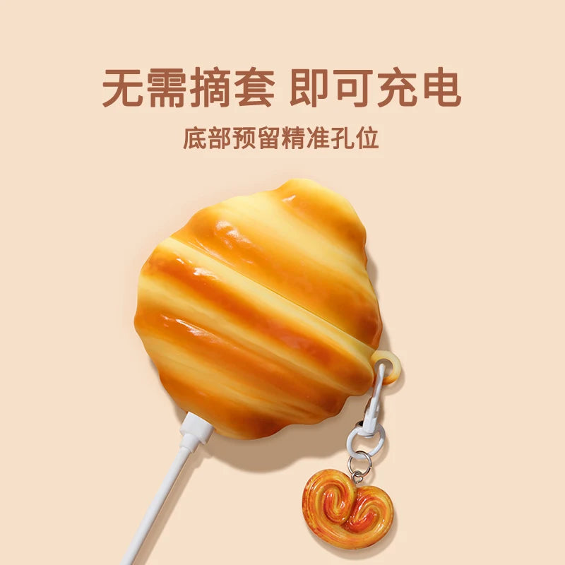 Toast Bread Donut Chocolate Cookies Case for Apple AirPods 4 1 2 3 Generation Cover for AirPods Pro 2nd Gen Air Pods Protective Caseverse