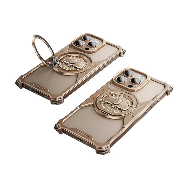 Eary for iPhone 16 Pro Max Bat Phone Case with Magsafe 360°Rotation Kickstand Metal Frameless Military Grade Shockproof Cover - Caseverse