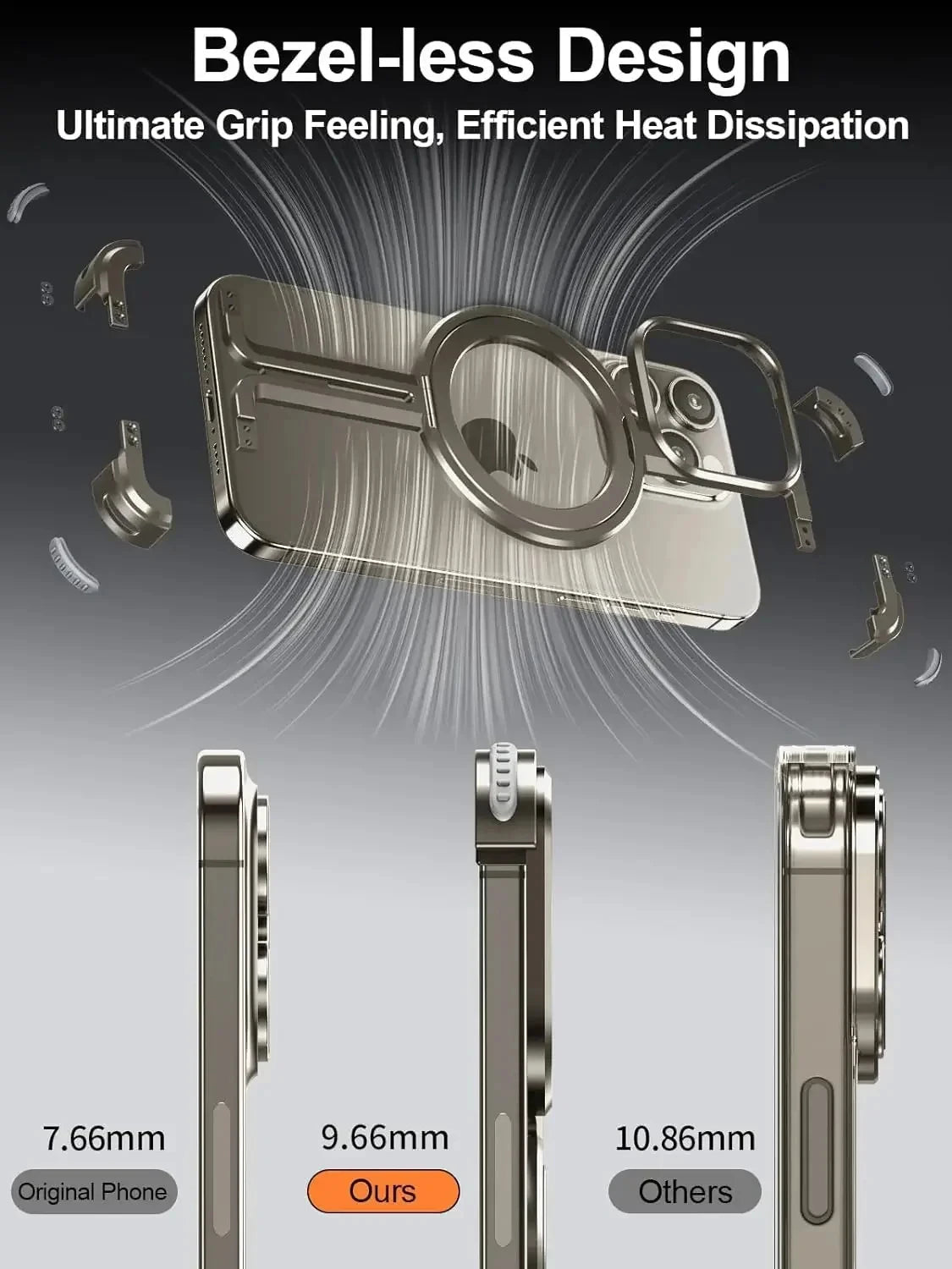 Metal Frame Magsafe Phone Case for iPhone 16 15 14 13 Pro Max Wireless Charging Aluminum Alloy Frameless Holder Shockproof Cover Caseverse