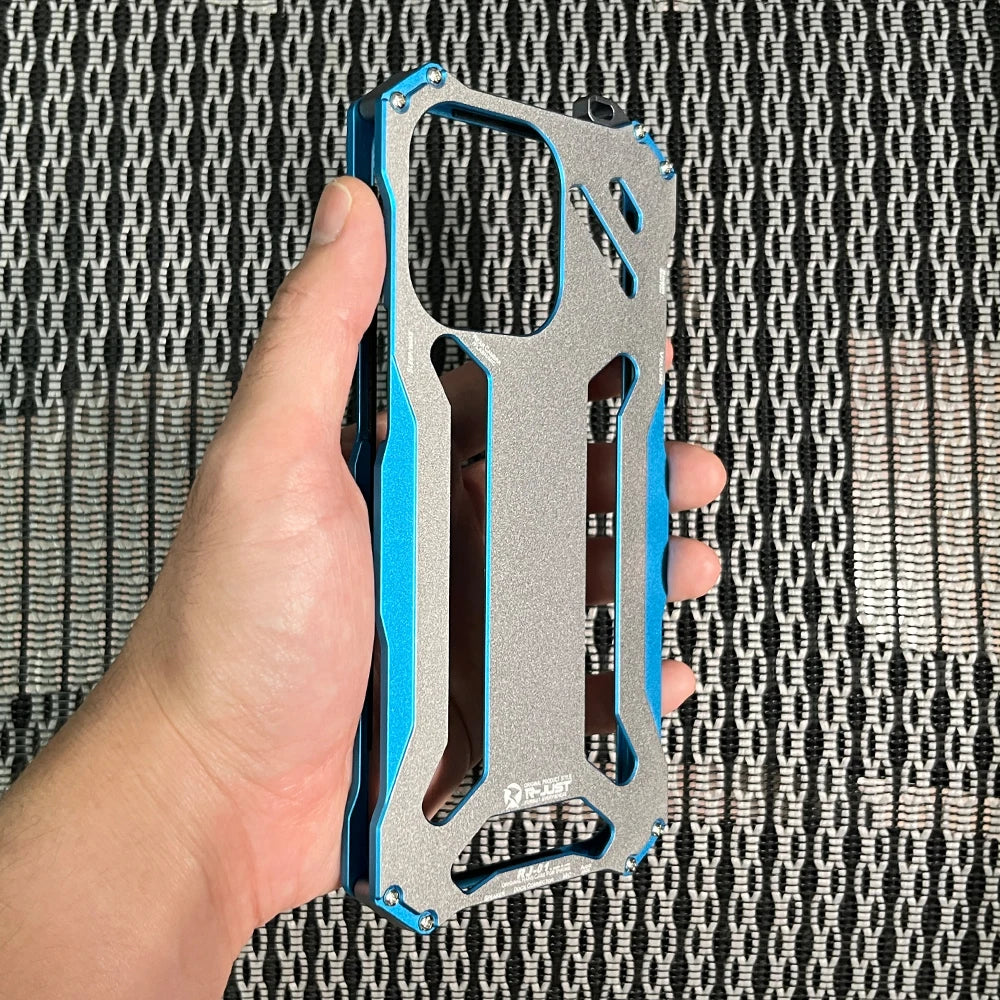 Metal Armor For iphone 16 Pro Max Case 15 Plus 14 13 12 Hard Cover Aluminum Alloy Protective Coque Anti-Scratch Funda Shell