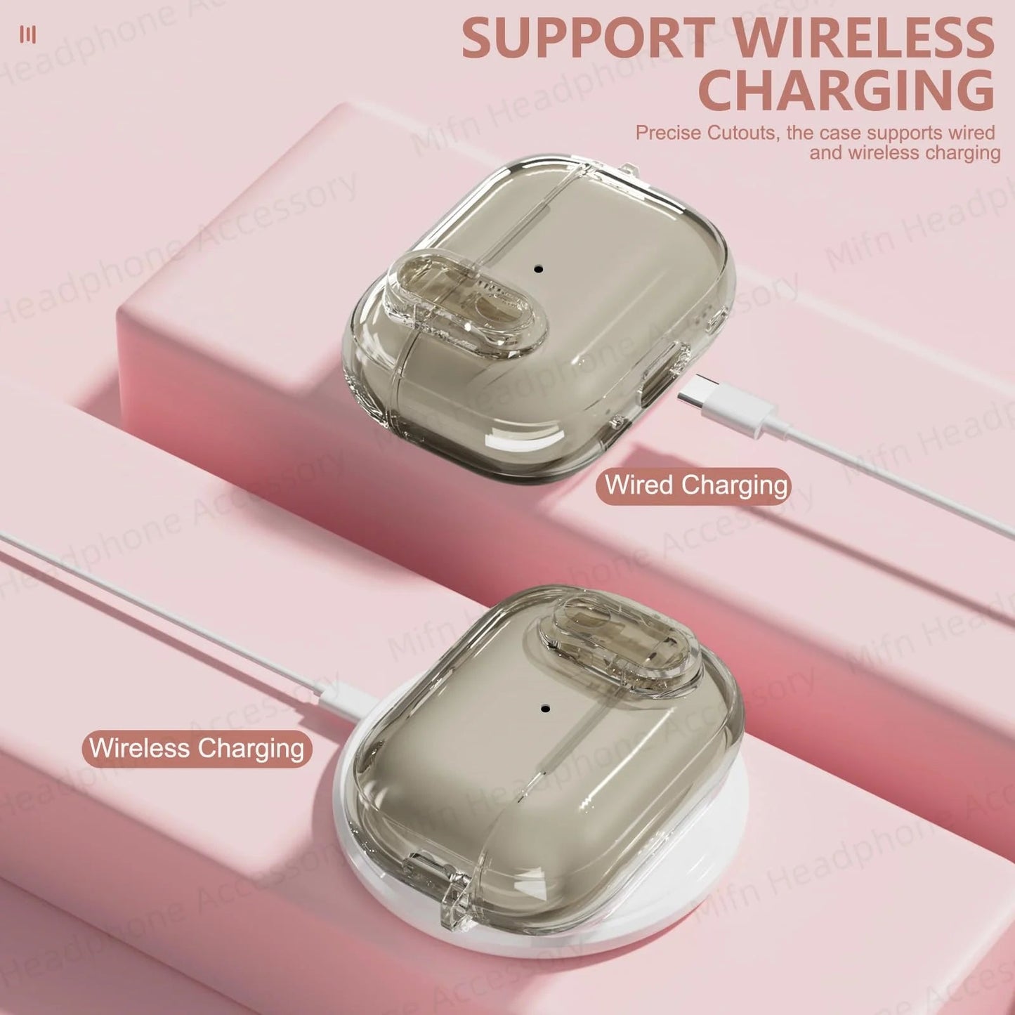 Transparent headphone case For AirPods Pro 2 USB C Funda Capa for AirPod Pro 1st Gen 2 3 Charging Case USB-C 2023 2022 2019 Case Caseverse