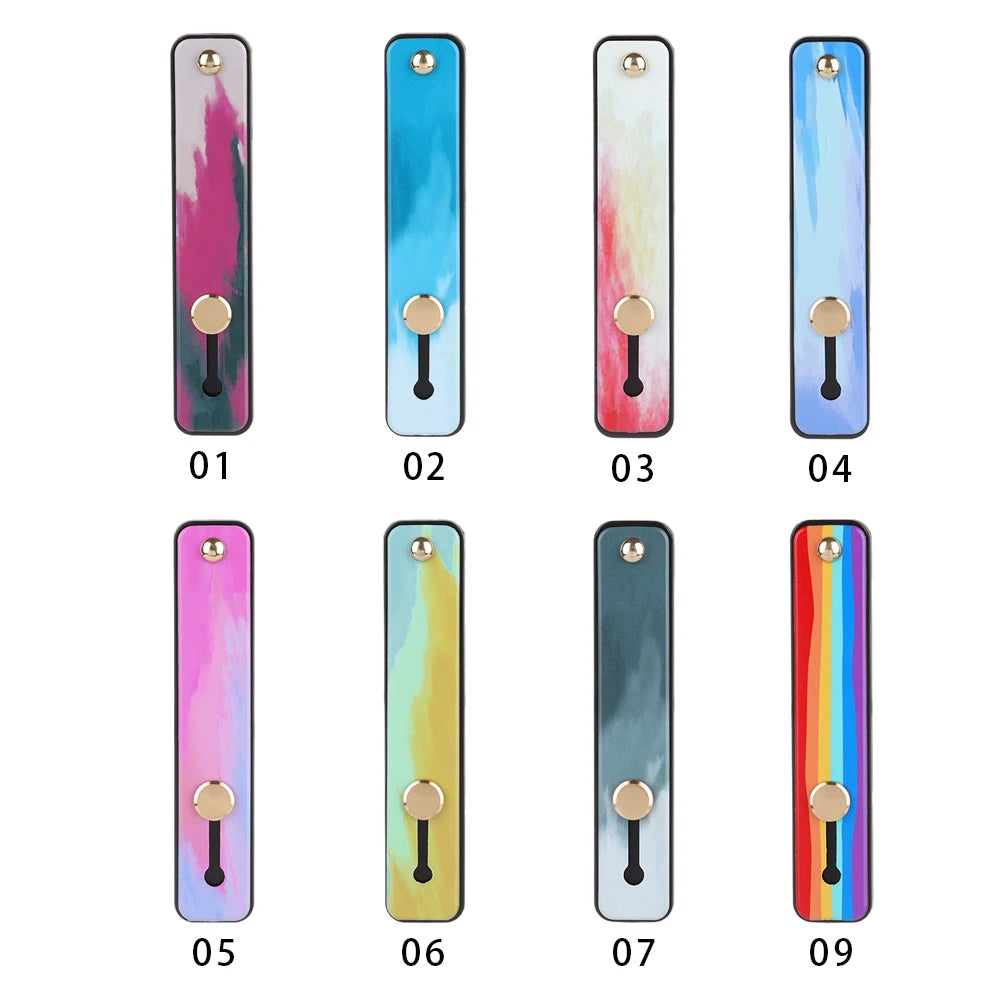 Push Pull Rainbow Phone Grip Silicone Phone Stand Finger Ring Holder Finger Strap Bracket Portable Telescopic Wrist Band - Caseverse