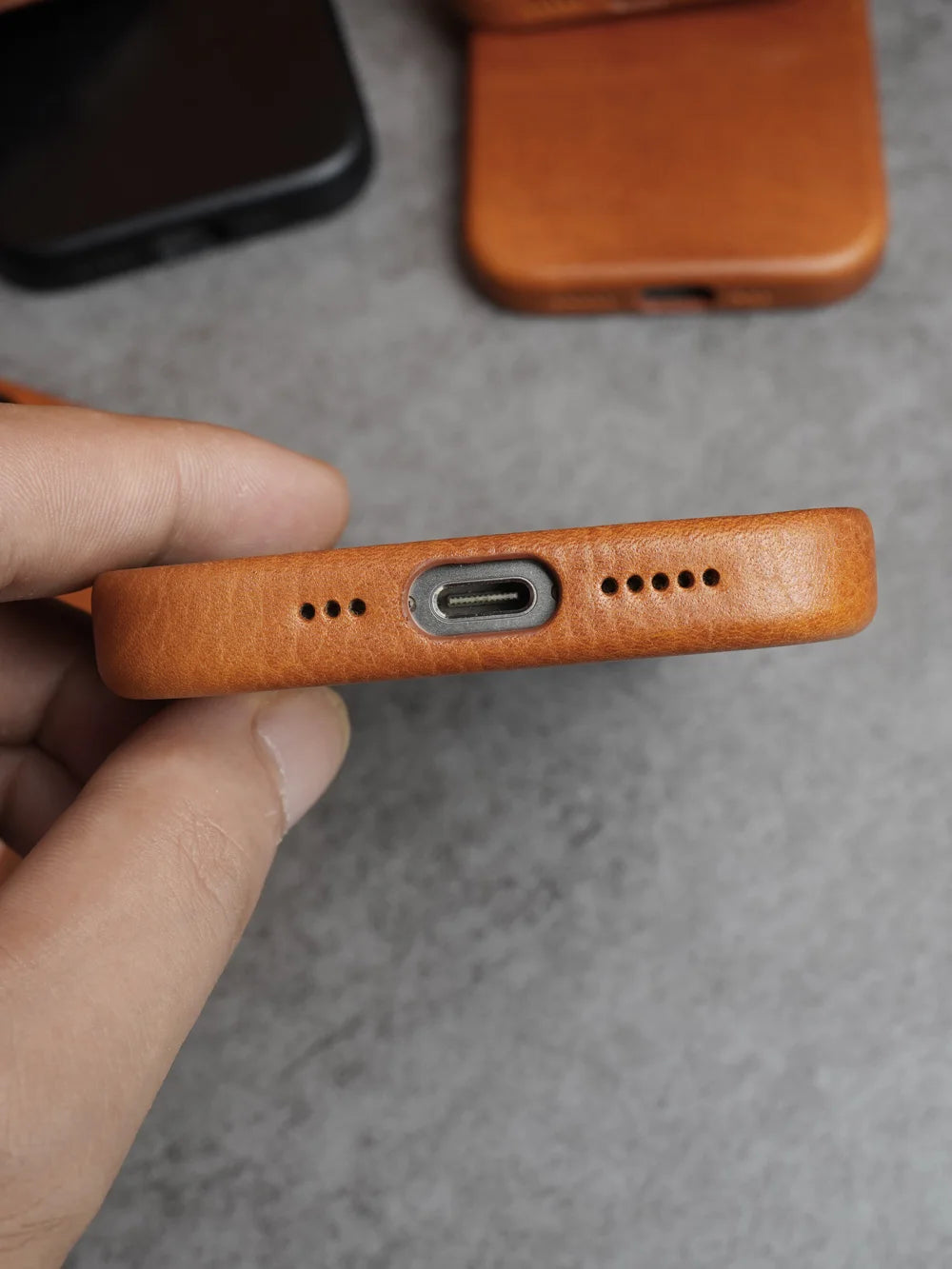 YMW Magnetic Genuine Leather Case for iPhone 16 Pro Max 15 14 Personality Cowhide Magnetic Phone Cover - Caseverse