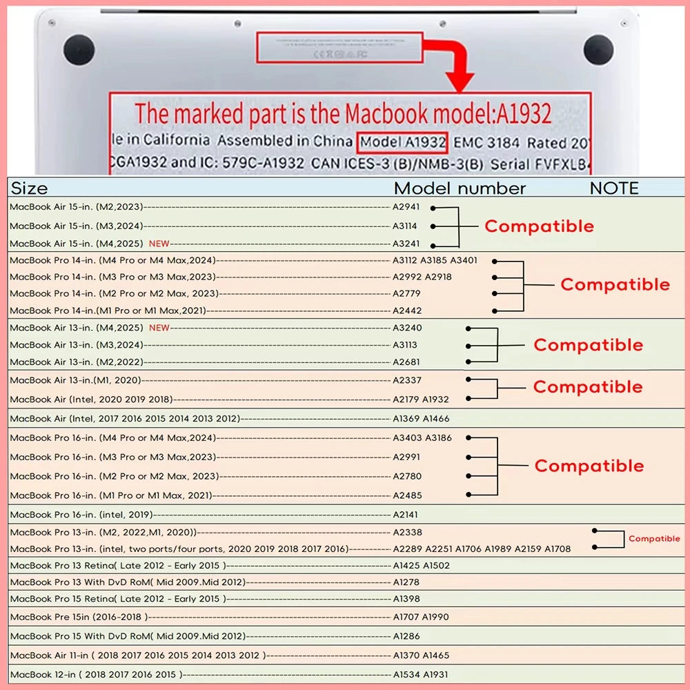 Laptop Case For Macbook Air 13.6 M4 M3 M2 A2681 A3113 A3240 Air13.3 A1932 A2179 A2337 Case Macbook Pro 13 A2251 Air15 Case Cover