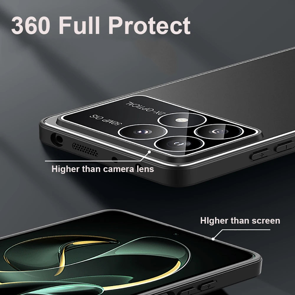 Luxury Metal Case For Xiaomi Poco X6 Pro 2311DRK48G Phone cases Shockproof Coque Shell TPU Soft Bumper Full Skin Funda Caseverse
