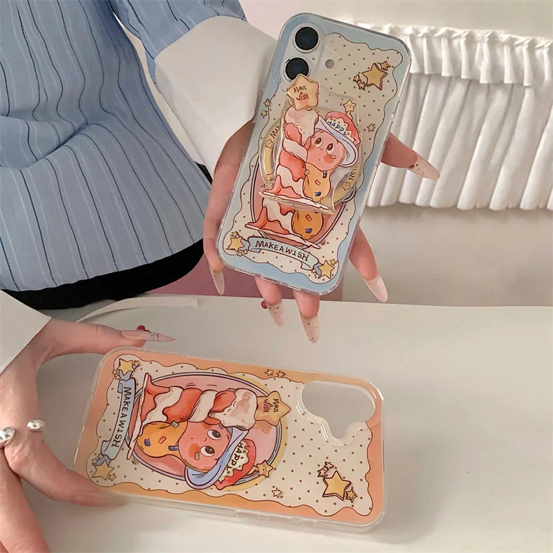 Magnetic Phone Case For iPhone 16 Pro 15 14 13 Pro Max Cover with Magsafe Holder Cute Candle Star Shockproof Silicone Cases 15 Caseverse