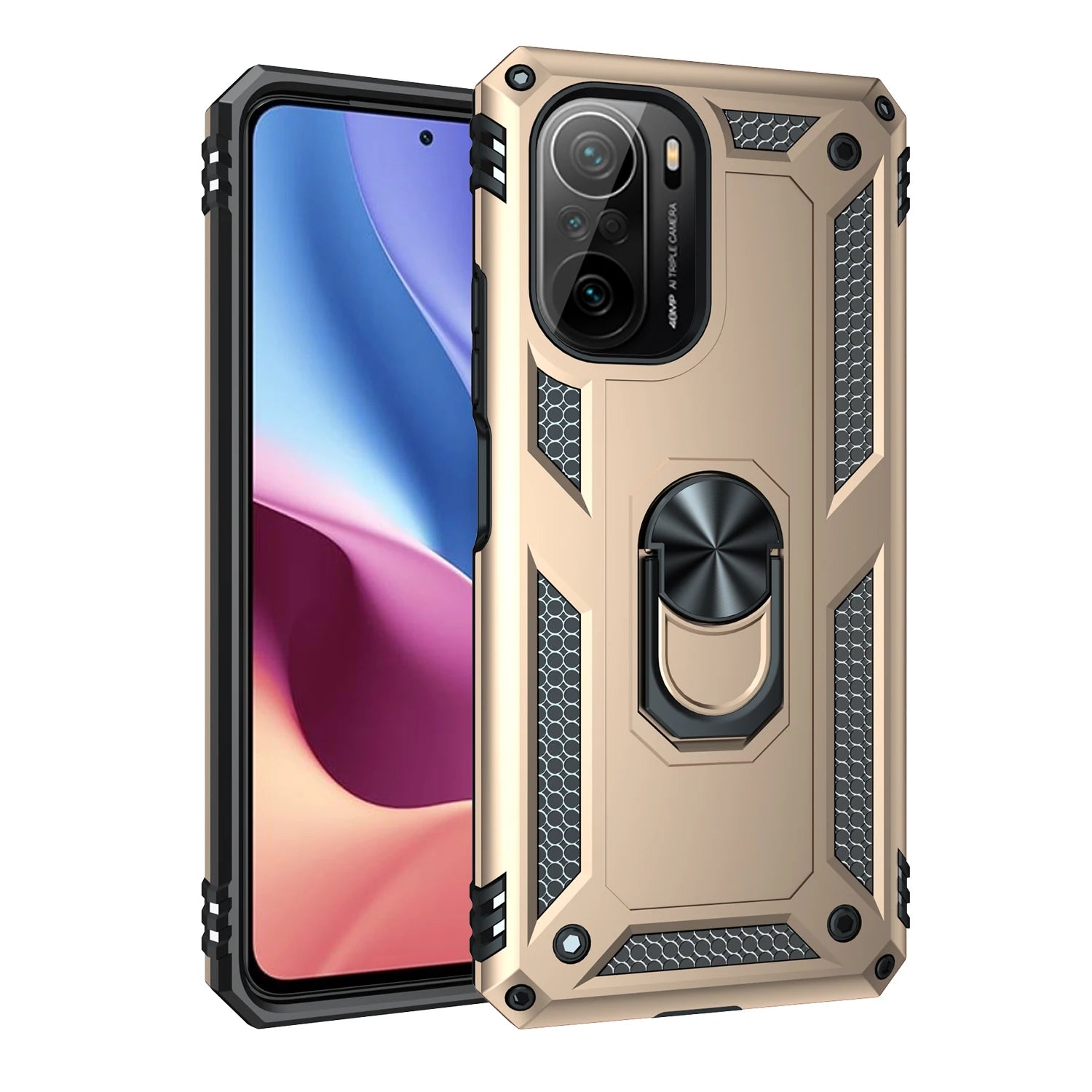 Cover Case for POCO F3 Armor Rugged Military Shockproof Ring Holder Magnet Phone Case for Xiaomi POCO F3 F 3 5G - Caseverse