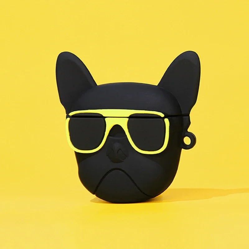 Cute Cartoon 3D Bulldog Dog Earphone Case for Airpods 3 2 1 Pro2 3rd Generation Silicone Soft Cover for Air Pods Pro 2 with Hook