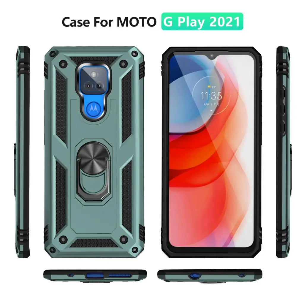 for Moto G Play Case for Phone Moto G Play 2021 Case Shockproof Armor Rugged Military Protective Car Holder Magnetic Cover - Caseverse
