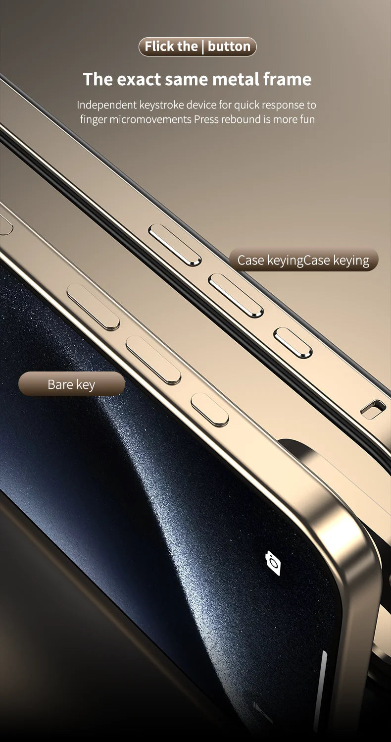 Camera Protection + Hybrid Silicone Frame Aluminum Metal Phone Case For iPhone 16 15 14 13 Pro Max Better Heat Bumper Caseverse