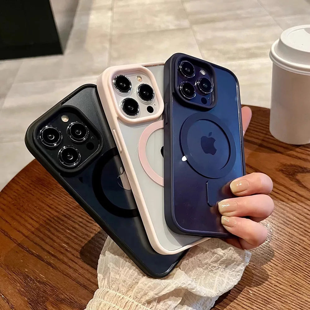 For Magsafe Magnetic Wireless Charging Phone Case For Samsung Galaxy S24 Ultra S23 S22 S24 FE S23 Plus Cases Acrylic Matte Cover - Caseverse