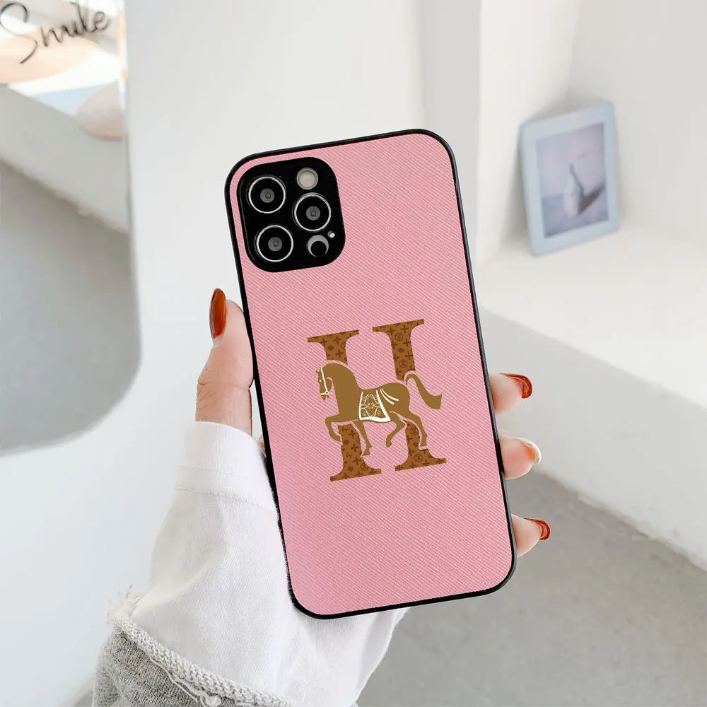 Classic Horse H Cross Leather Fashion Case For Iphone 15 14 13 12 11 Pro Max Mini 7 8 Plus X Xs Xr Max Luxury Phone Cover Funda Caseverse