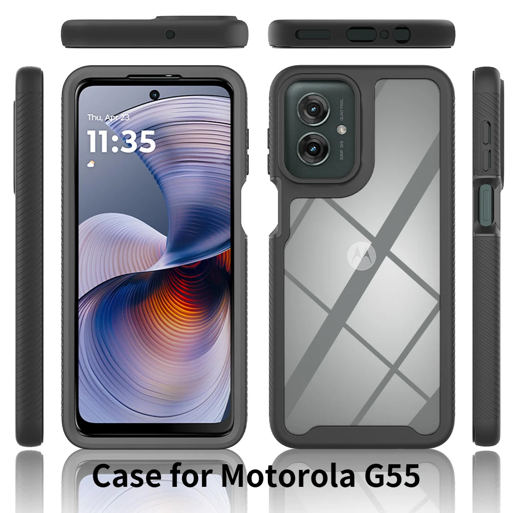 Moto G55 5G Phone Case Shockproof Clear Case TPU Bumper Rugged Cover For Motorola Moto G35 5G Protective Case - Caseverse