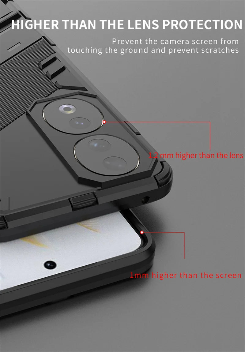 For Honor 90 Case Shockproof Rugged Hard PC Armor Phone Cases For Honor 90 Pro Honor90 Lite Car Magnetic Holder Stand Back Cover - Caseverse