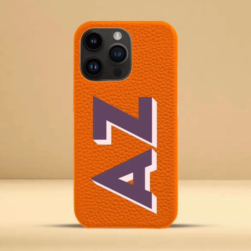 Personalized iPhone Case Monogram Initial Letter Leather Case For iPhone 15 14 13 12 11 Pro Max XS XR 7 8Plus Luxury Phone Cover Caseverse