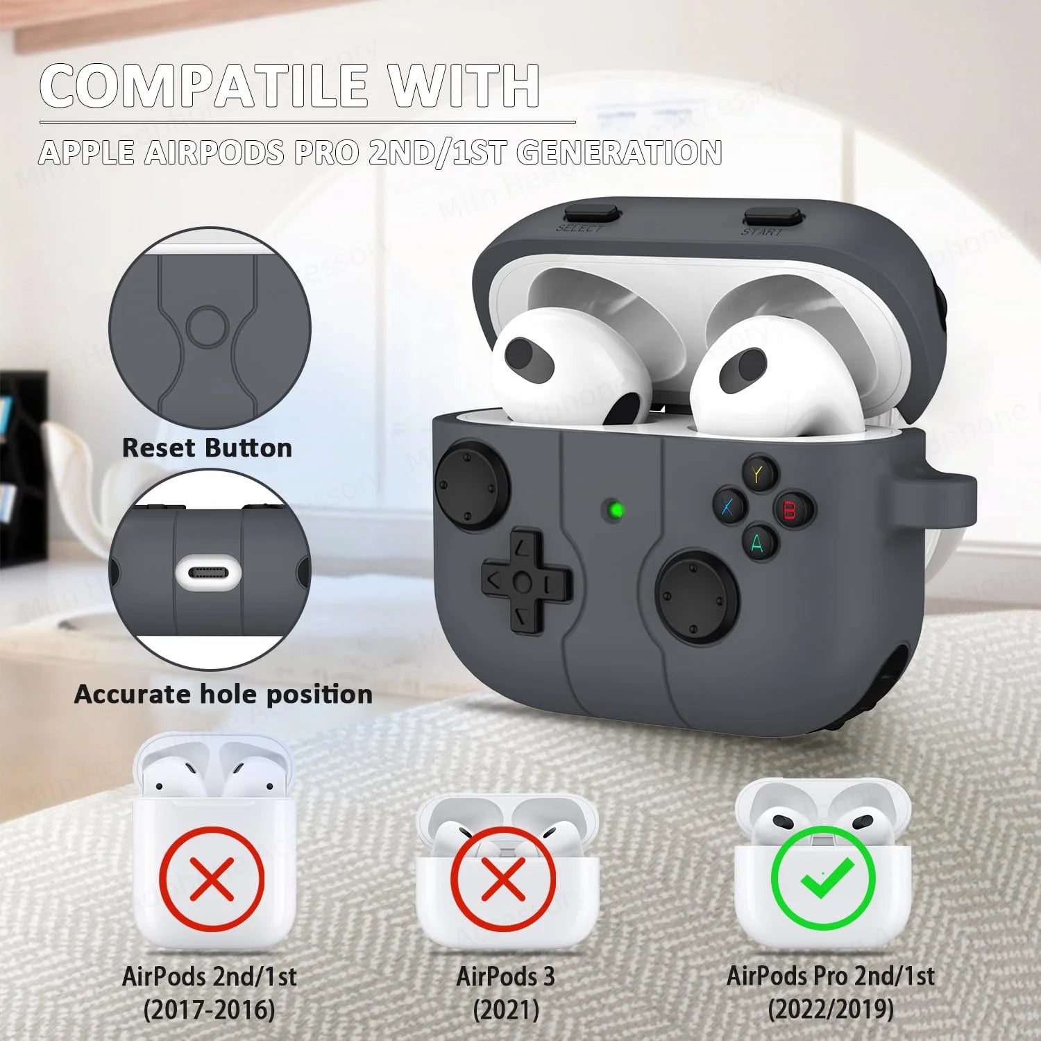for AirPods 3rd generation charging case With cleaning kits for apple airpods airpod 3 silicone case 3D Game controller Caseverse