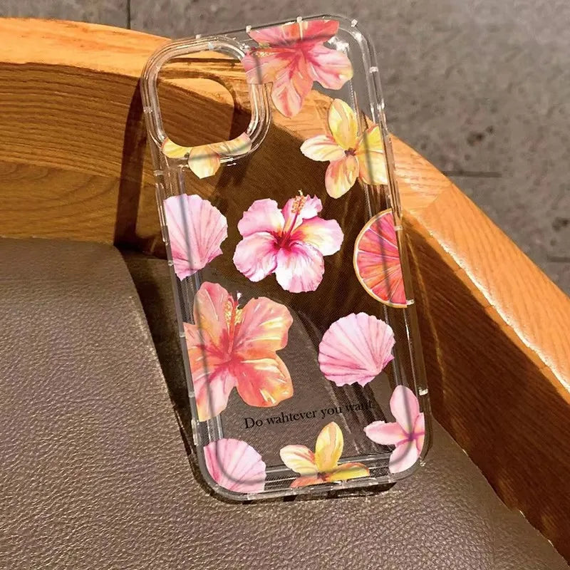 Metal Tulip Pattern Airbag Protective Phone Case For iPhone 14 13 11 15 16 Pro Max 16E 12 Mini XS XR X 8 7 Plus SE 2 Plus Cover Caseverse