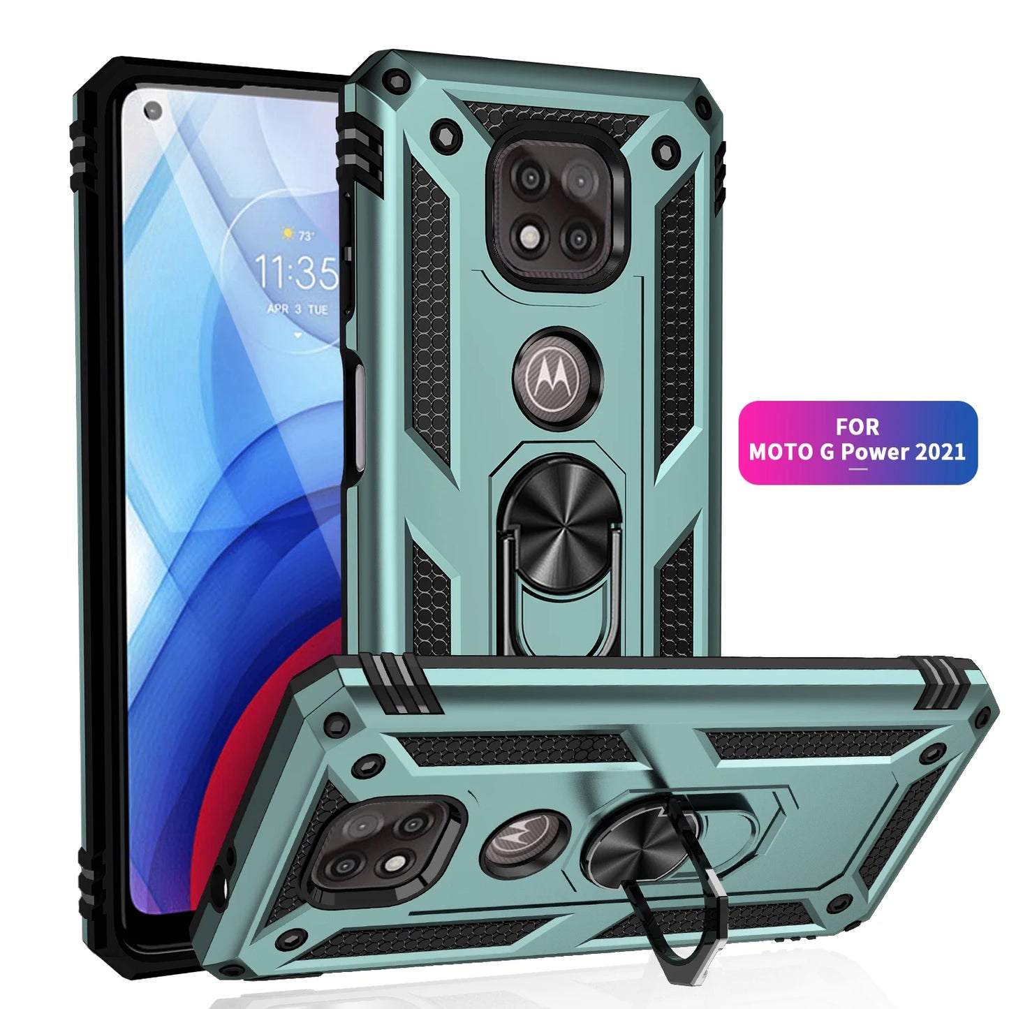 for Moto G Power Case for Phone Moto G Power 2021 Case Shockproof Armor Rugged Military Protective Car Holder Magnetic Cover