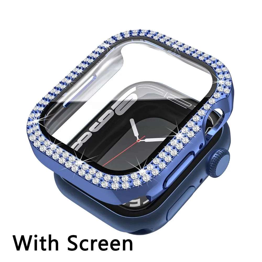 Diamond Bumper Protective Case for Apple Watch Cover Series 7 6 SE 5 4 3 38MM 42 MM For Iwatch 45mm 41mm 40mm 44 mm