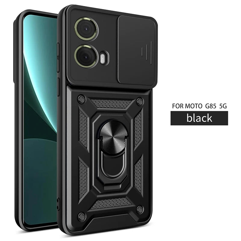 Shockproof Military Grade Armor Case For Moto G85 G75 G55 G45 G35 G15 G05 5G Magnetic Holder Ring Protect Cover - Caseverse