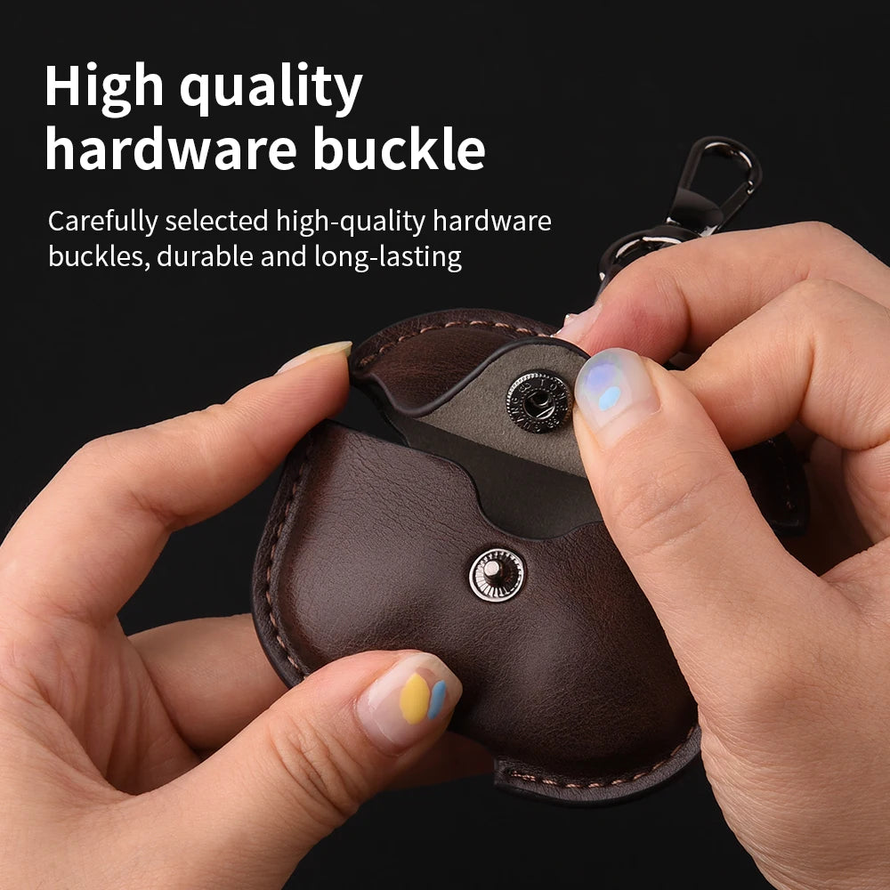 For Airpods 4 Case Leather Business Earphone Case Headset Shell Headphone Cover Luxury Leather PU Cover for airpods4 With Hook