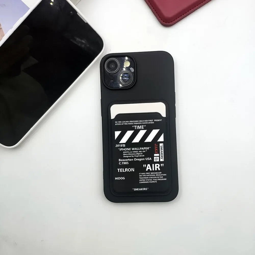 Luxury Street AIR Shoes Brand Wallet Card Phone Case For iPhone15Pro Max 11 12 13 14Plus 16Pro  SNEAKERS Silicone Back Cover Caseverse