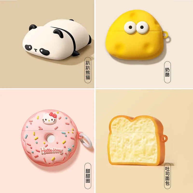 Cute Lying Panda Headphone Case For AirPods 4 (2024) Airpod Pro 1 2 3 Bluetooth Earbuds Charging Box Protective Earphone Cover Caseverse