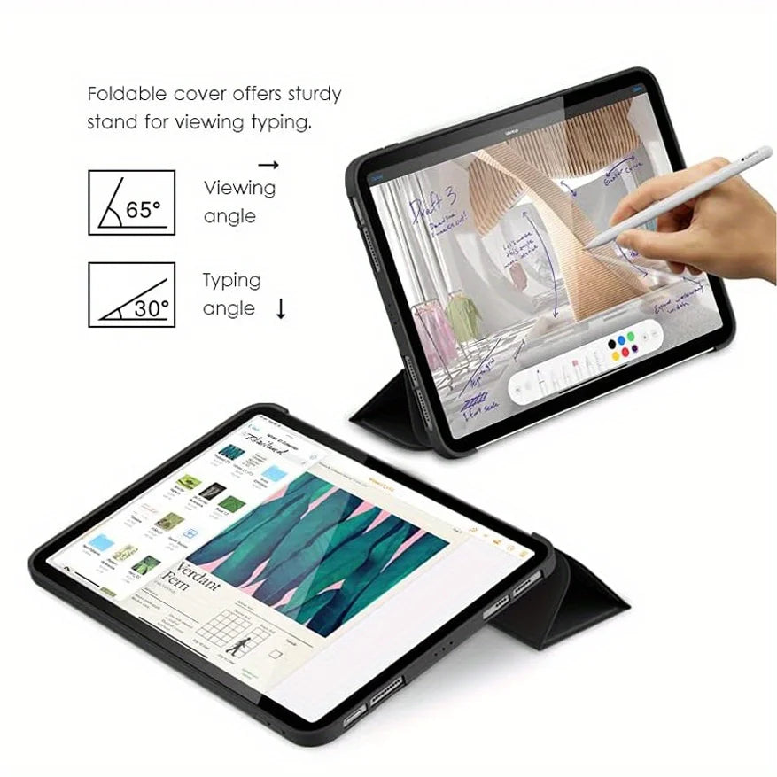 Tablet Case For iPad Air 11 2024 6th Gen Tri-fold Cover For iPad A2902 A2899 A2900 Filp Stand Tablet Cases Silicone Back Shell