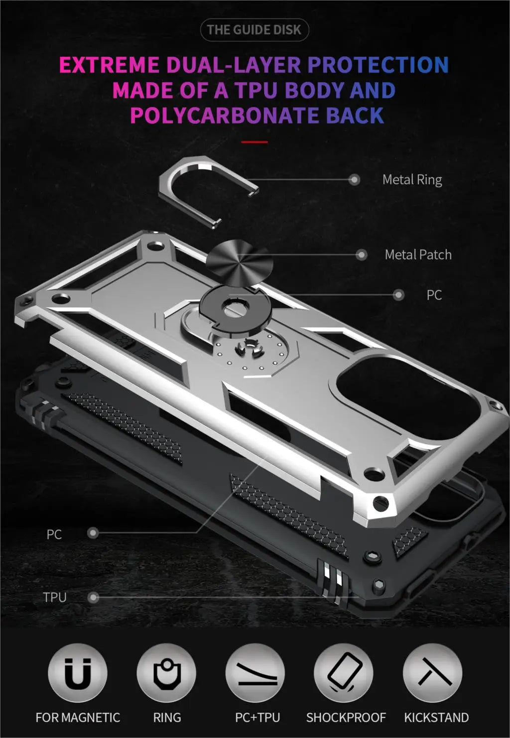 Cover Case for POCO F3 Armor Rugged Military Shockproof Ring Holder Magnet Phone Case for Xiaomi POCO F3 F 3 5G