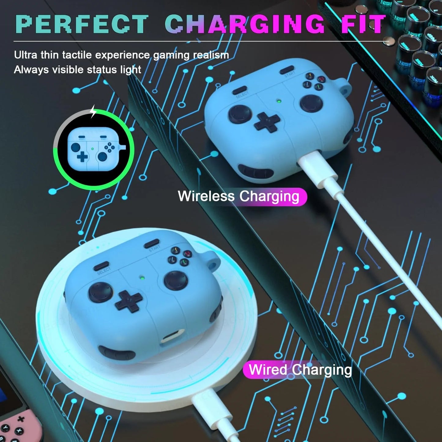 for AirPods 3rd generation charging case With cleaning kits for apple airpods airpod 3 silicone case 3D Game controller Caseverse