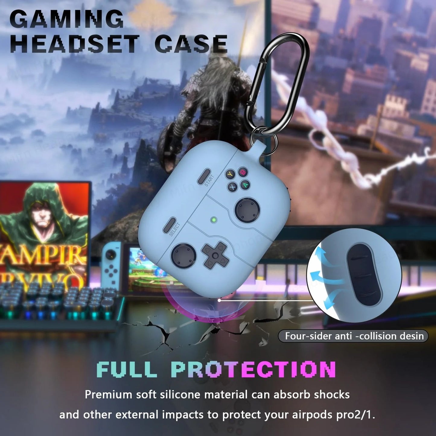 for AirPods 3rd generation charging case With cleaning kits for apple airpods airpod 3 silicone case 3D Game controller Caseverse