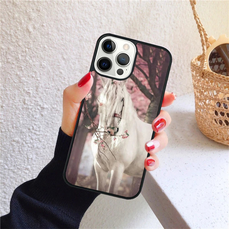 Running animal horse Phone Case for iPhone X XS XR 16 PRO MAX 15 14 PLUS 11 12 13 mini Back Cover Fundas Shell Caseverse